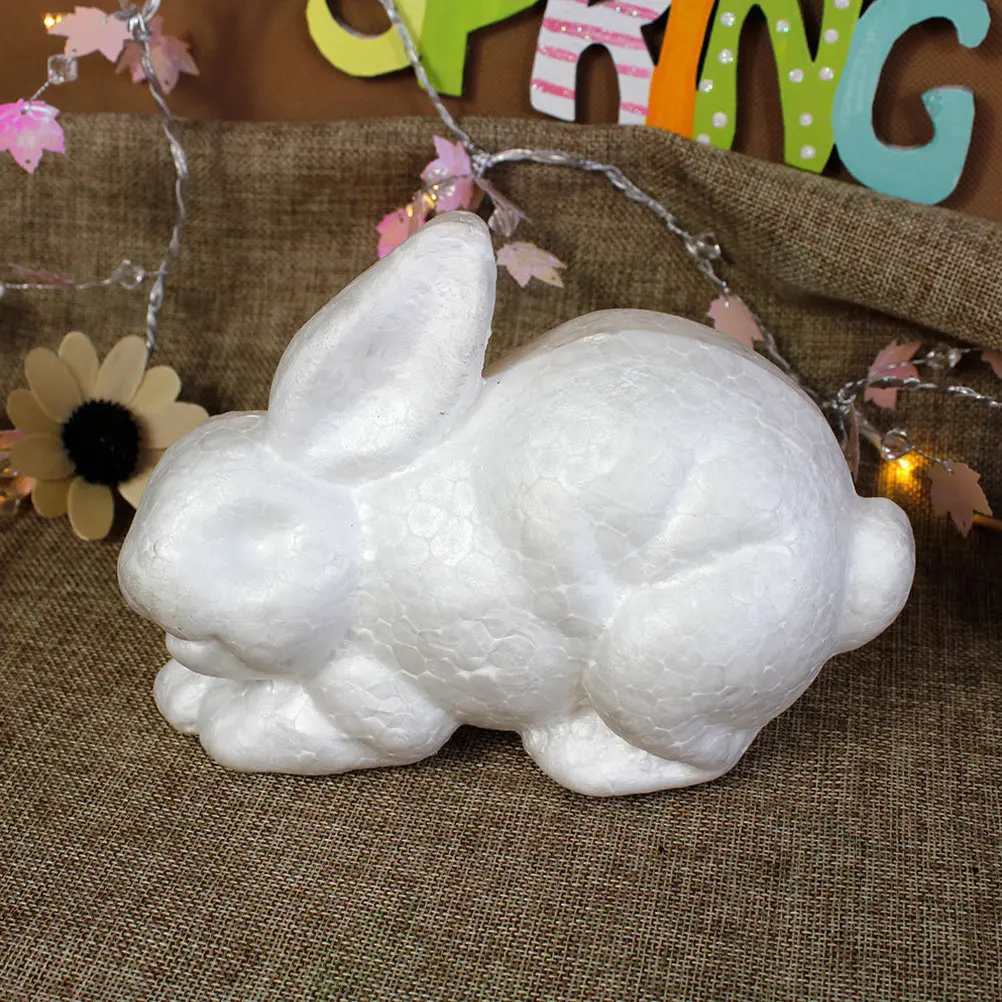 

2Pcs Foam Bunny Rabbit Ornaments Smooth Surface Kids Painting Crafts Easter Decorations DIY Home Desktop Decor