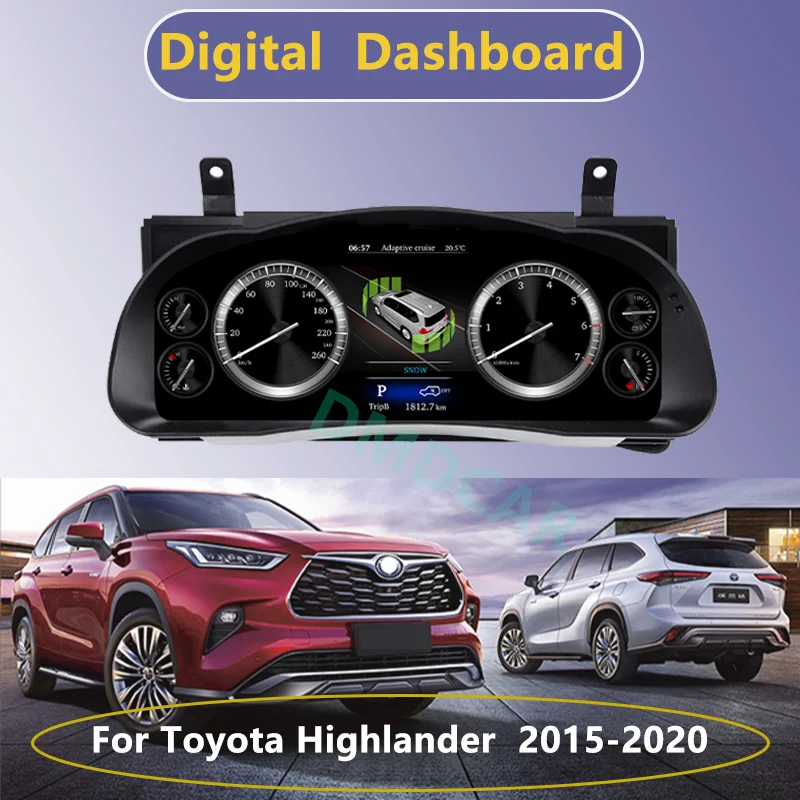 

Latest Car LCD Digital Dashboard Panel For Toyota Highlander 2015-2020 Instrument Cluster Cock Speedometer