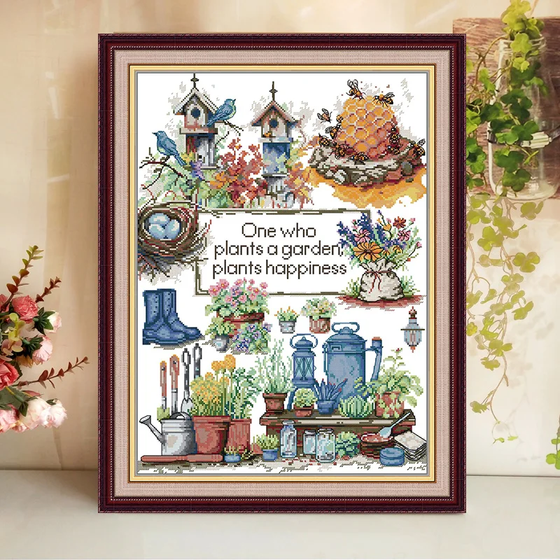 Joy Sunday Still Life Cross Stitch DIY Embroidery Garden Story Print Counted Needlework Diy Painting Home Decoration