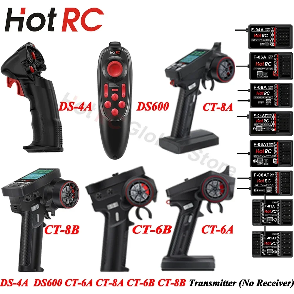 HOTRC DS-4A DS600 CT-8A CT-6B CT-8B 4CH 6CH 8CH 4/6/8 Channel Single Transmitter Remote Control for RC Model Car Boat Ship Tank