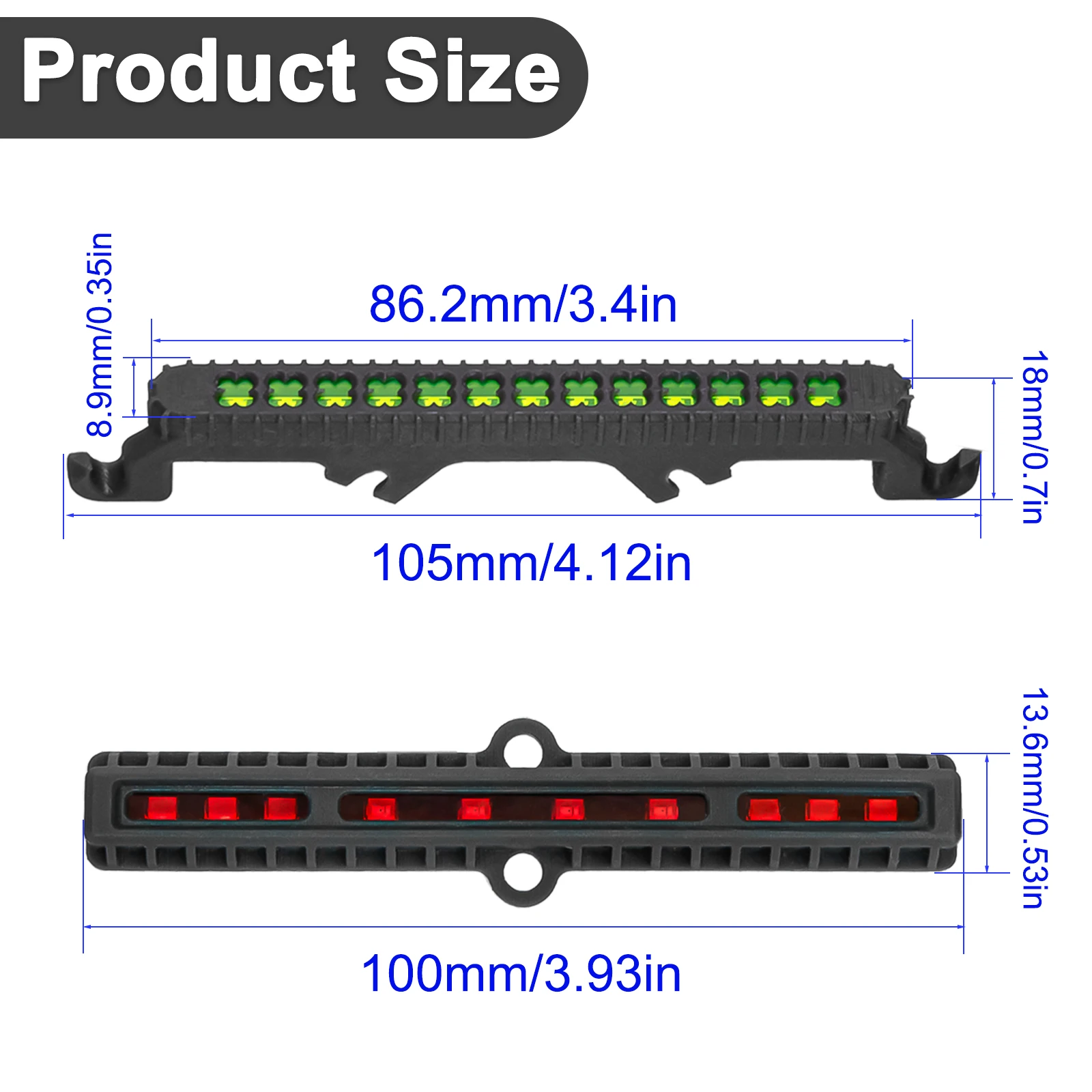 OKHL 2개 RC LED 전후방 차량 조명 키트 1/16 1/14 모하비 그롬 4X4 RTR 브러시드 사막 트럭 라이트 바 업그레이드용
