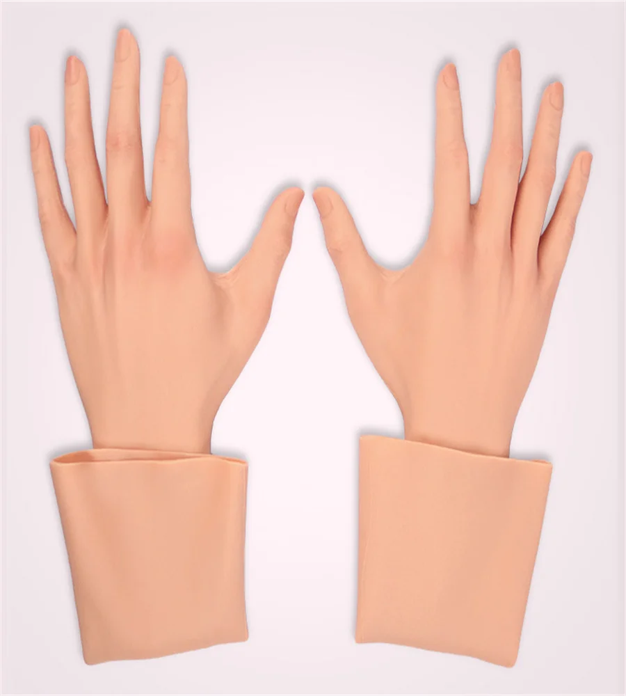 Silicone Artificial Limbs for Female, after Hand Mannequin,Body Fingernail Prosthetic Props, Medical Cosmetology, 1Pair,E052KA