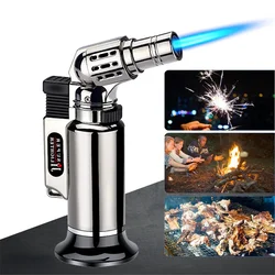 Metal Windproof Turbo Gas Lighters Welding Torch Kitchen Cooking Adjustable Flame Powerful Spray Gun Cigar Lighter for Men Gifts