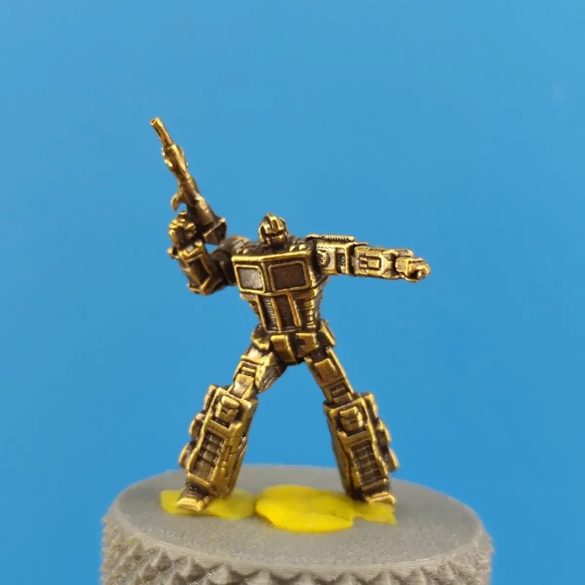 Bronze Metal  Toy Model for Boys Optimus Prime Robot Figure Collectible Statue Gift Static Action Figure Collectible