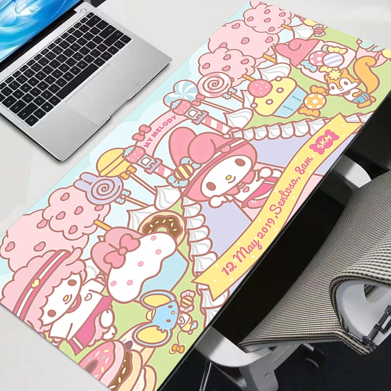 لوحة ماوس غير قابلة للانزلاق My Melody HD طباعة الألعاب كبيرة Dywan ألعاب لوحة المفاتيح تمديد حصيرة مكتبية الجدول السجاد لوحة الماوس للكمبيوتر #4