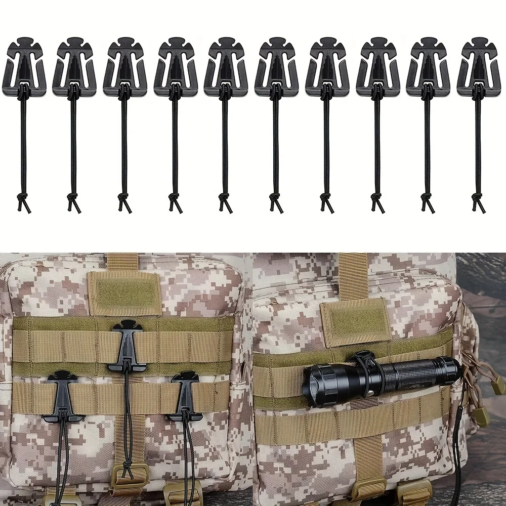 10Pcs Molle Backpack Buckle Carabiner Clips Outdoor Camping Bag Hooks Clamp EDC Carabiner Molle Tactical Backpack Accessories