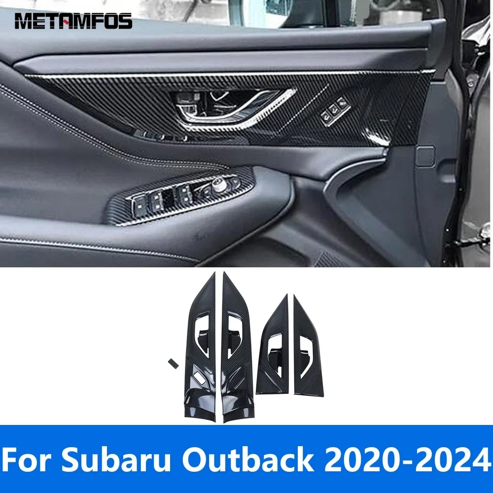 Car Accessories For Subaru Outback 2020 2021 2022 2023 2024 Carbon Fiber Interior Door Handle Bowl Panel Cover Trim Sticker