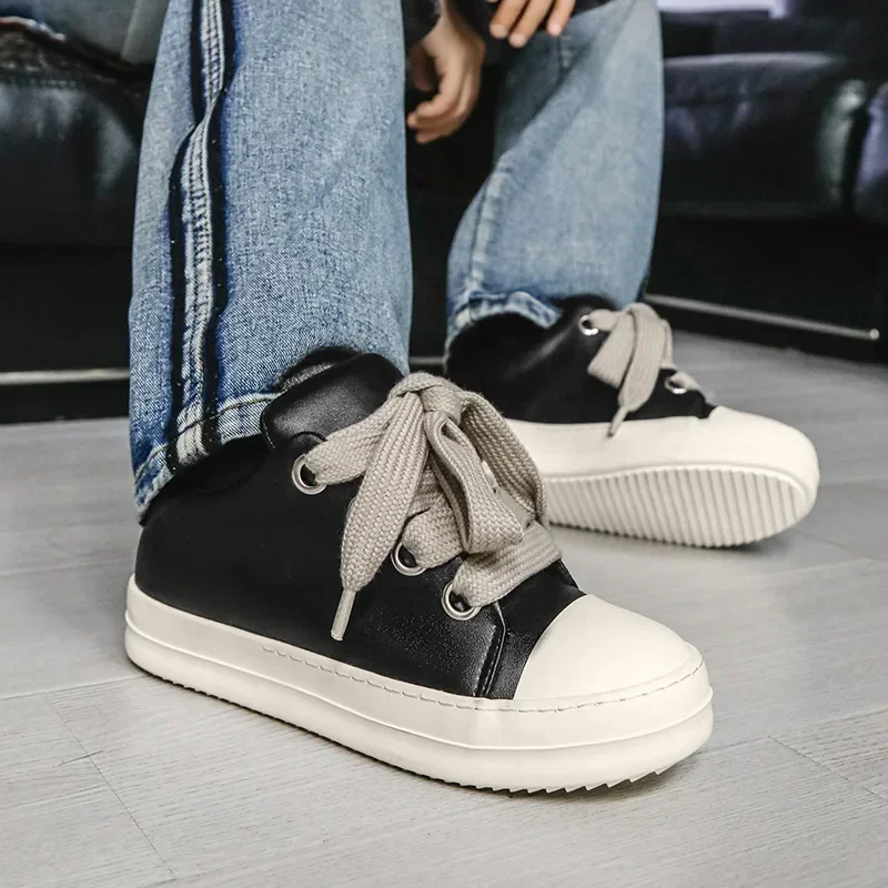 High Quality Sneakers Men Fashion Pu Leather Casual Men's Shoes Student Casual Shoes for Men Low Top Women Man Vulcanize Shoes