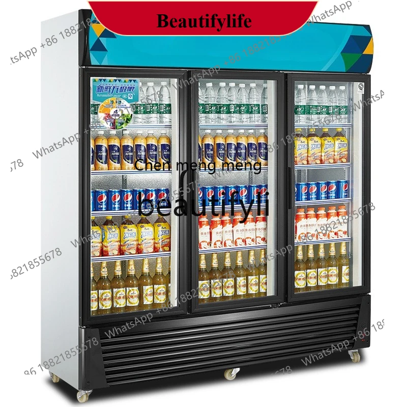 

AB02 Одинарная двойная трехдверная витрина Коммерческая вертикальная витрина для хранения свежести Охлаждаемая морозильная камера Витрина для напитков