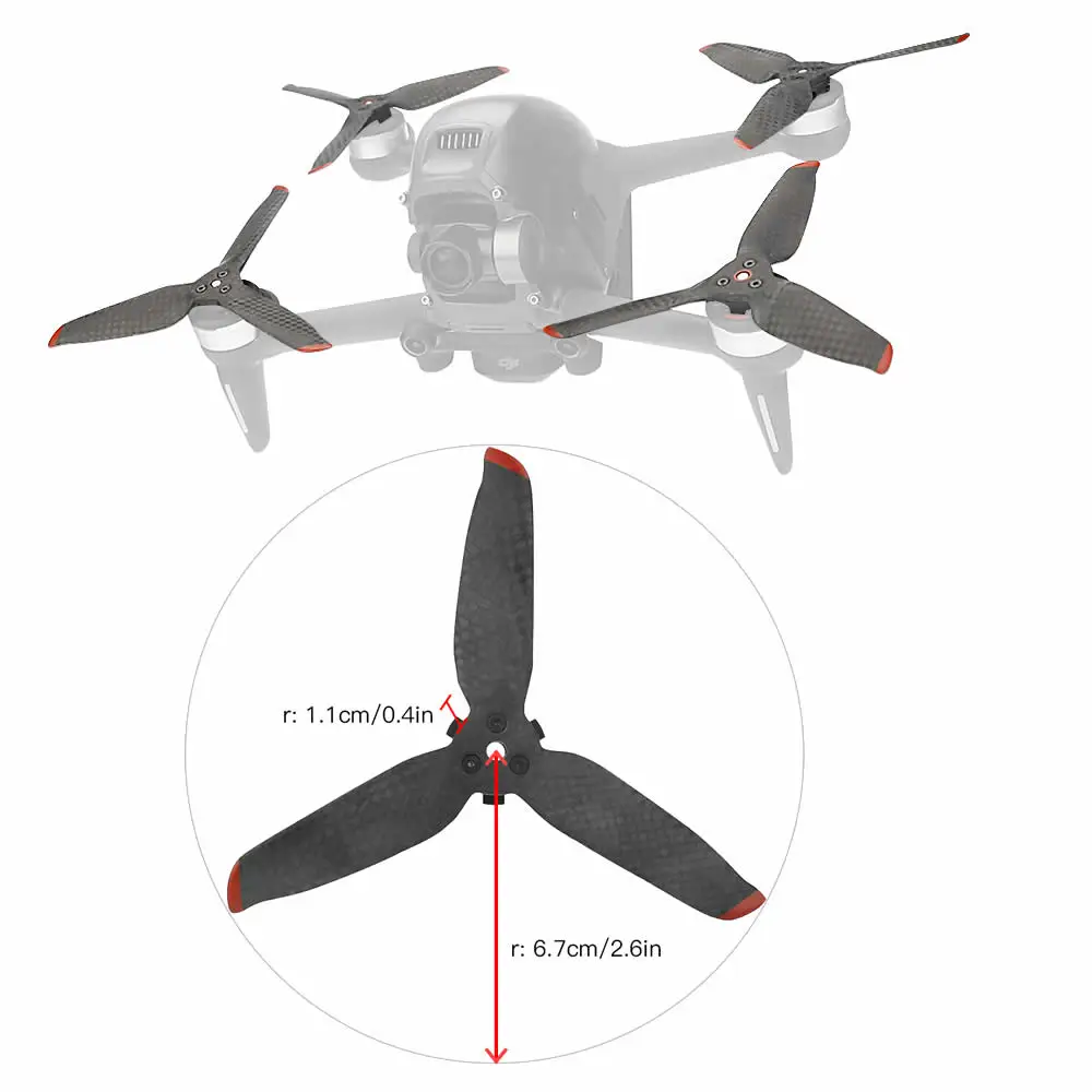 Sợi Carbon Cánh Quạt Cho DJI FPV Cứng & Bền Nhẹ Cánh Quạt 5328S Có Thể Gập Lại Tiếng Ồn Thấp Đạo Cụ Lưỡi Dao Máy Bay Không Người Lái Phụ Kiện