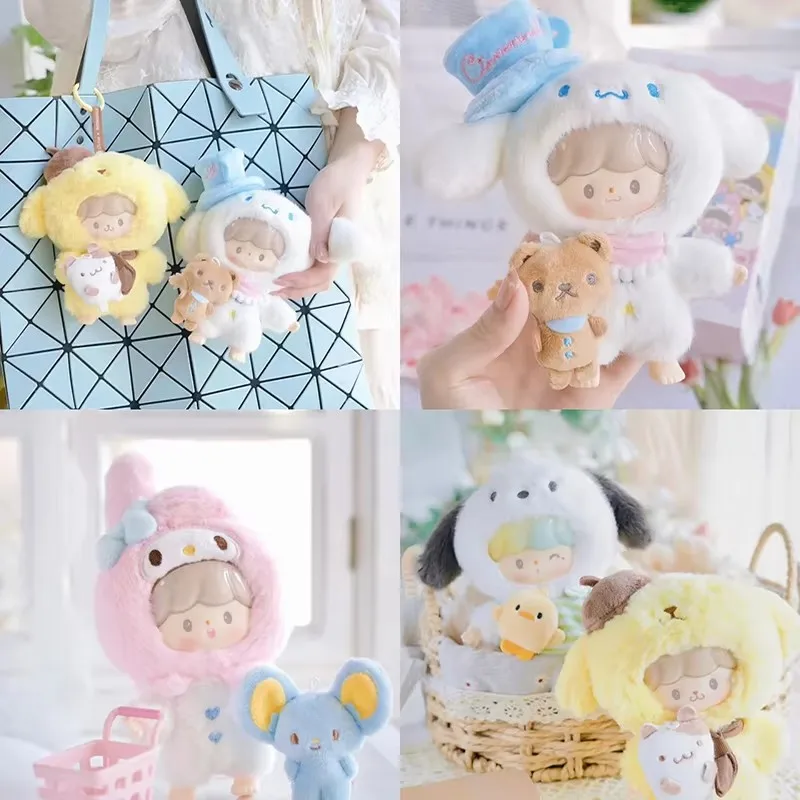 Sanrio × Zhuo Da Wang Friends série de collaboration peluche vinyle boîte aveugle mystère mignon recueillir Figure Mini Kawaii bureau décor cadeau