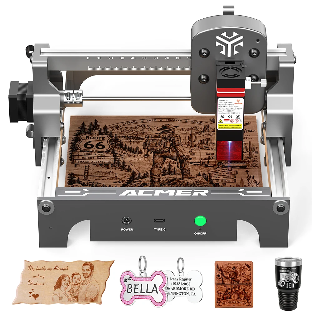 Mini Laser Engraver Cnc Router - เครื่องแกะสลักเลเซอร์แบบพกพาขนาดเล็ก ACMER เครื่อง CNC Router สำหรับงาน