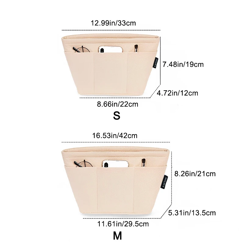 EverToner Felt Insert Bag Organizer for Goyard Tote Makeup Handbag Organizer Travel Inner Purse Women Portable Cosmetic Bags