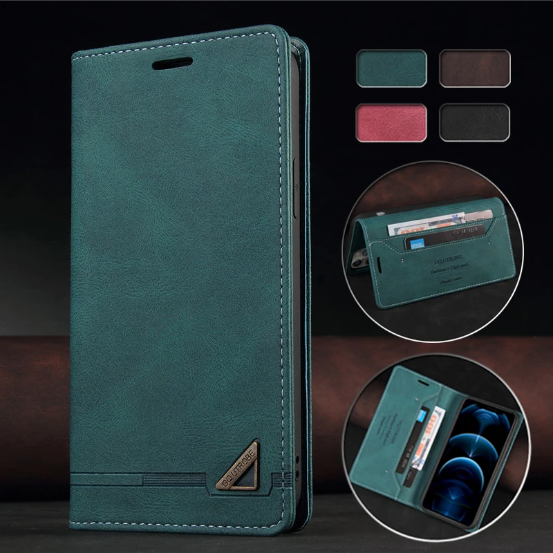 Magnetic Wallet Flip Cover Case For Xiaomi Poco F5 Pro C55 X5 M5 M5s PocoF5 PocoX5 Pro Coque Cover Anti-theft Leather Phone Bags