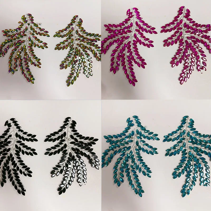 2PCS DIY rhinestone embroidery appliqués, clothing accessories, and fabric patches