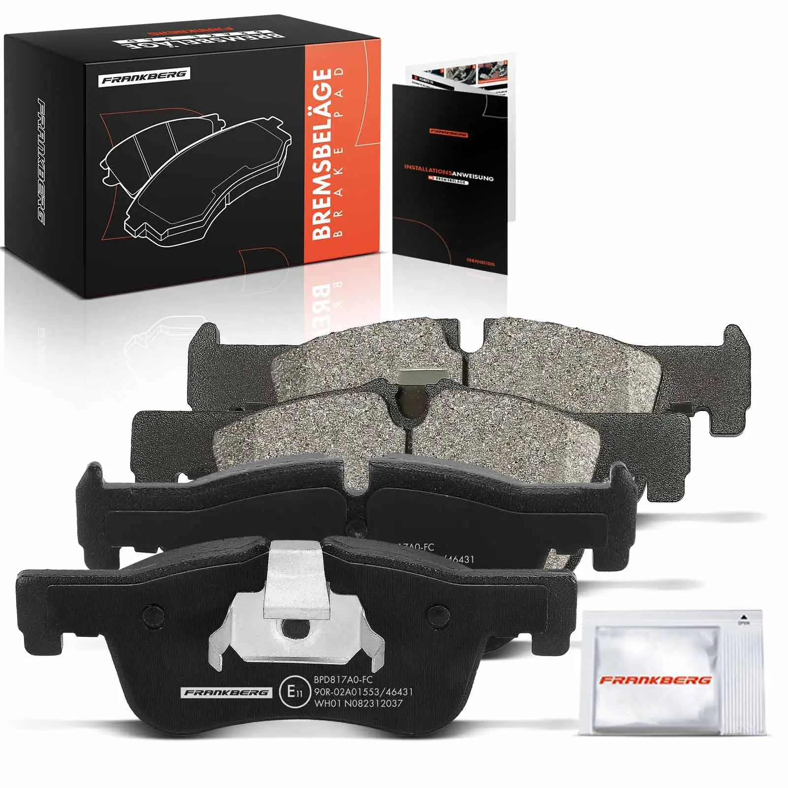 Frankberg 4x Bremsbeläge Vorderachse für BMW 1er F20 2 Cabriolet Coupe F21 F23 F22 F87 2011-2021 34116850567 34116858910