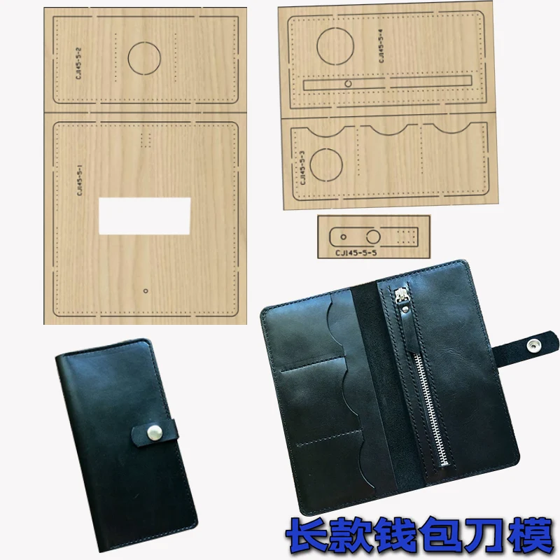 Imagem -05 - Molde Manual da Faca de Couro Faça Você Mesmo Manual do Molde da Faca do Laser Molde Personalizado Longo Carteira Faca Cj145