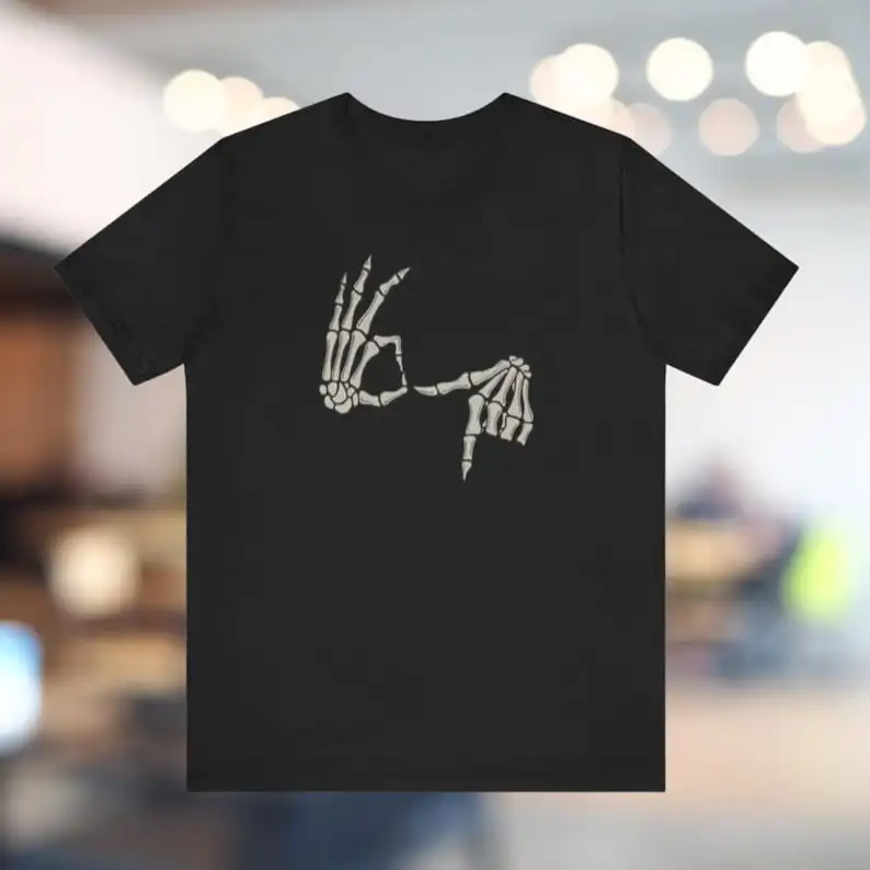 

Skeleton Hands 67 T-Shirt Funny Spooky Season Goth Aesthetic Top Gen Z Slang Tee Unisex Graphic Tee Six Seven