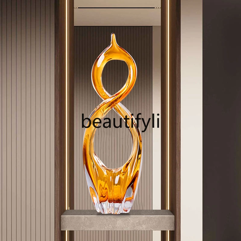 Entrance glazed wine cabinet high-end ornaments home art high-end sense niche high-end light luxury decorations water drops