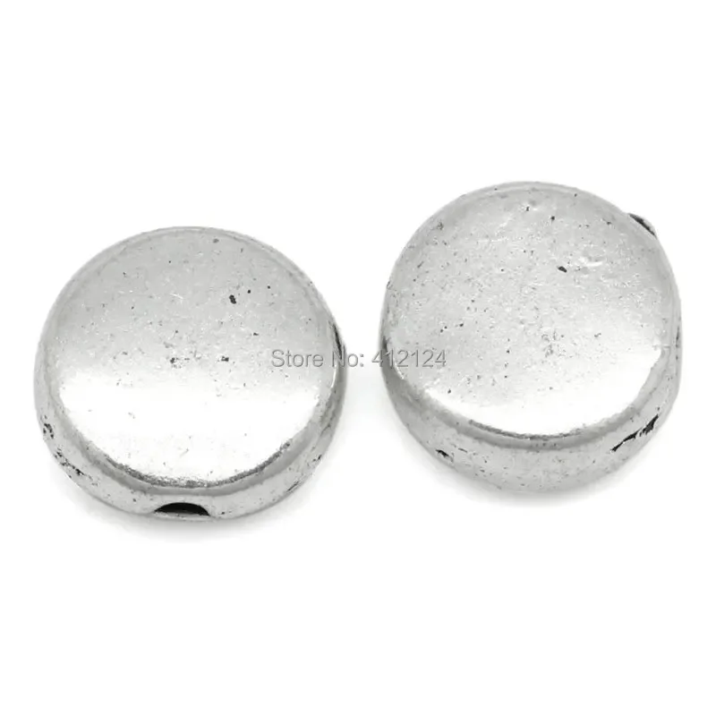 2500Pcs Free Shipping Silver Tone Flat Round Spacer Beads For Jewelry Findings Charms Wholesale 7mm Dia.