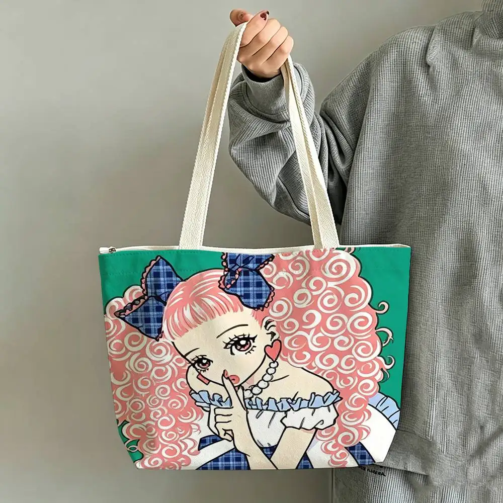Miwako P-Paradise K-Kiss   Printed Canvas Tote Bag Shoulder Bag Commuter Mommy Shopping Bag