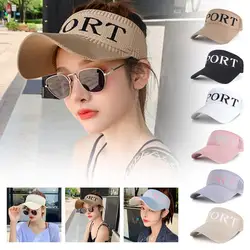 Letter Sunshade Hat Summer Sports Empty Hat Women Outdoor Sunshade Hat Cap Breathable Sunblock A Korean Without Fashion L2L5