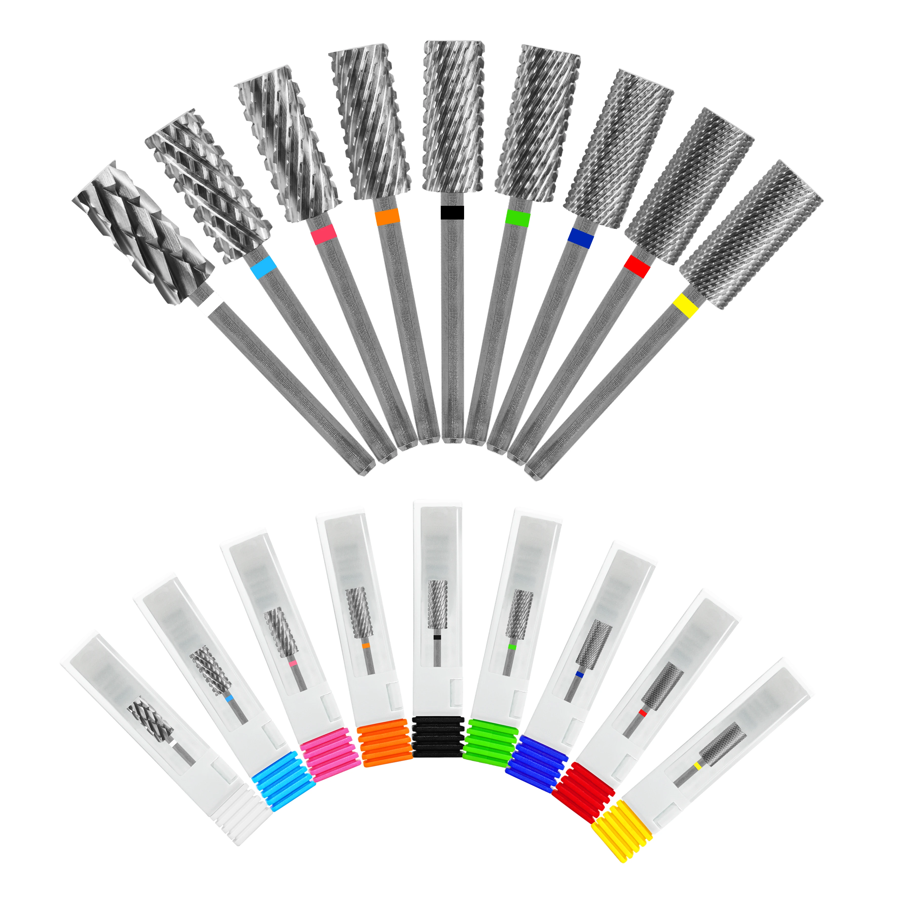 مثقاب Gelak-Bits برميل صغير أعلى مسطح لقم الأظافر لإزالة مسحوق هلام أداة مانيكير كربيد ملحقات الأظافر أفضل جودة