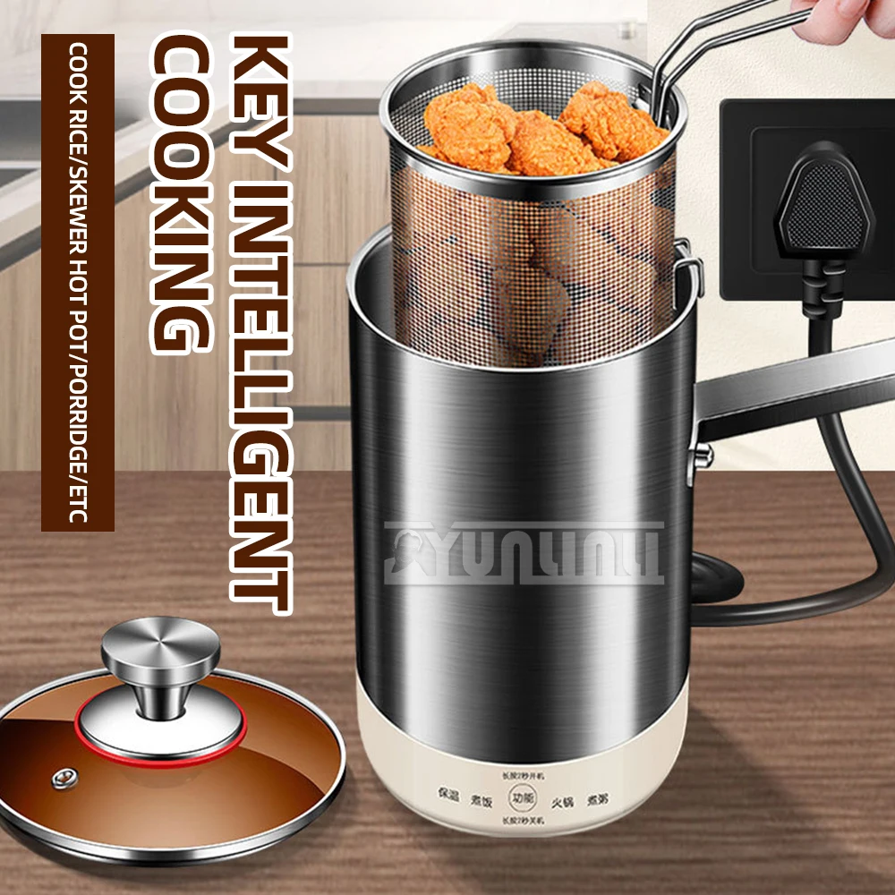 304 Stainless Steel Electric Oil Fryer Multifunctional French Fries Chicken Fryer Cooking Pot