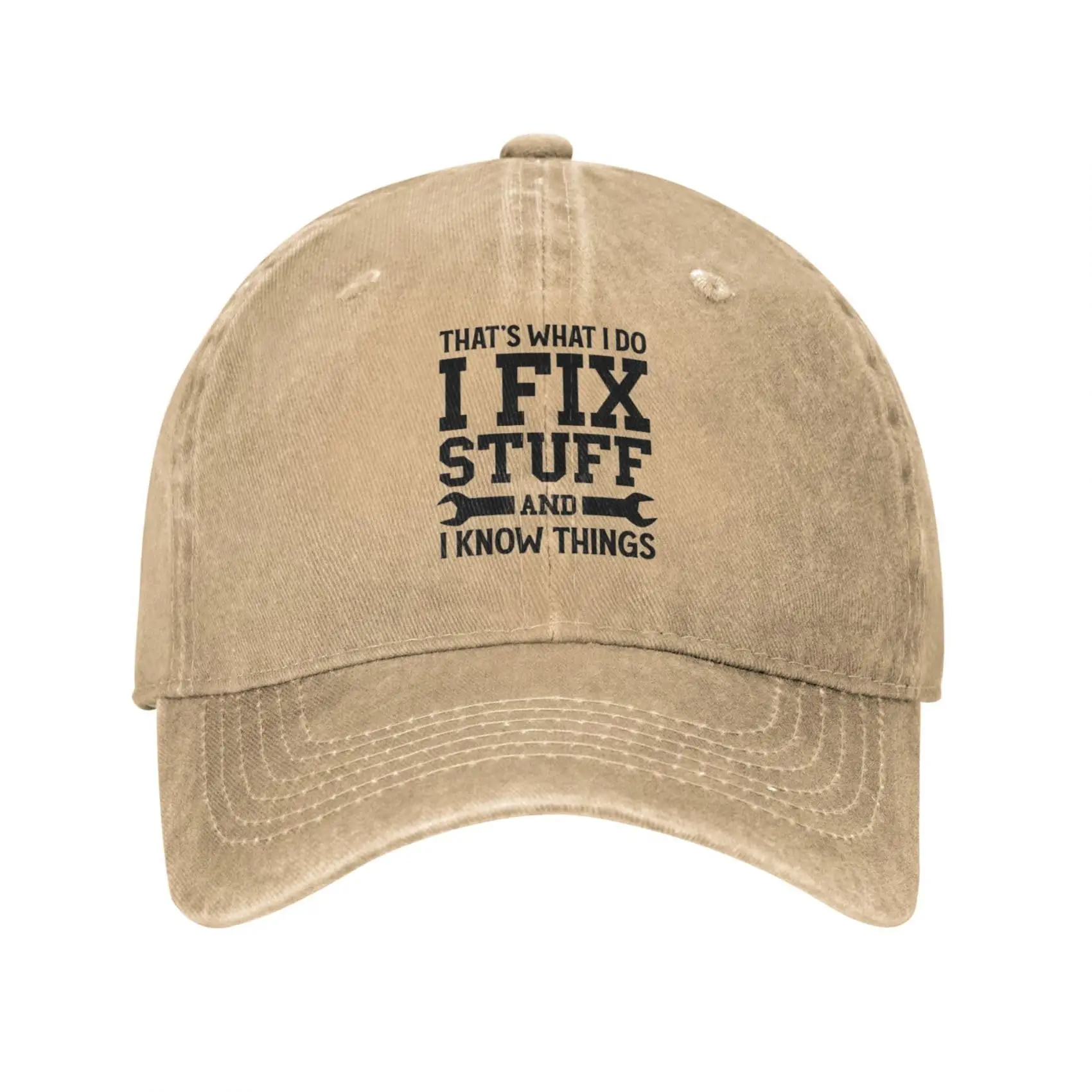 

I Fix Stuff and I Know Things Baseball Cap Vintage Dad Adult Denim Hat Washed Cotton Fashion Cap Unisex Adjustable Sports