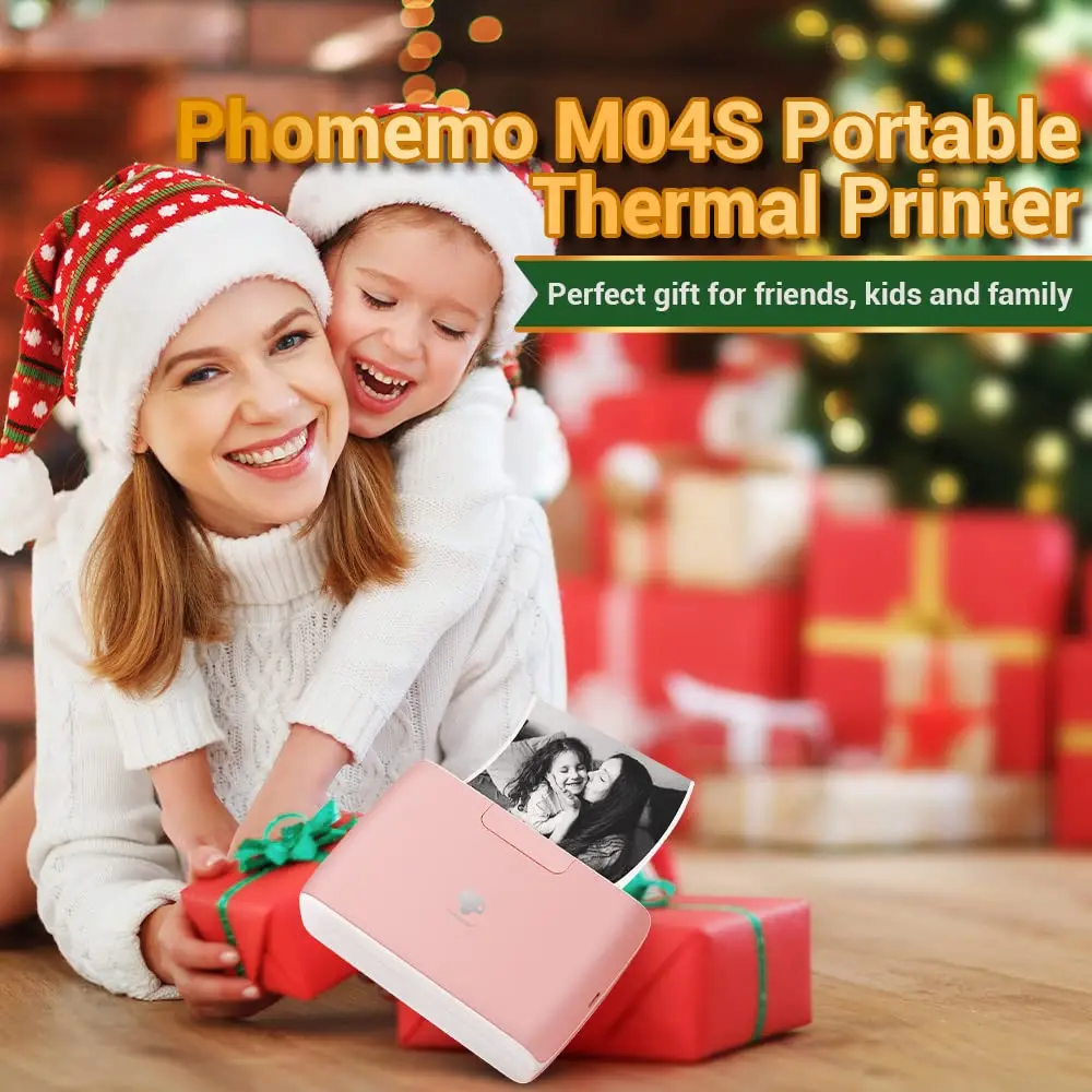 Phomemo M04S Bluetooth Thermal Printer 304dpi Photo Printer Portable Pocket Printer for Study Picture Document Printing