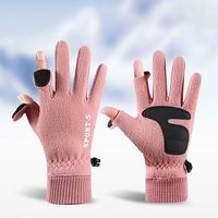 Convenient Polar Fleece Touch Screen Gloves Windproof Thicken Finger Flip Cover Gloves Winter Warm Driving Mittens Outdoor Sport