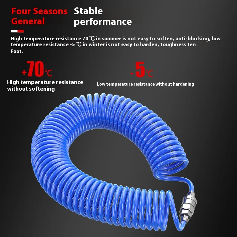 Compressor Air Tools 3M 6M 9M 12M High Pressure PU Tubing Gas Spring Pneumatic Spiral Tubing EU Quick Coupling Pipe EU/JP Type