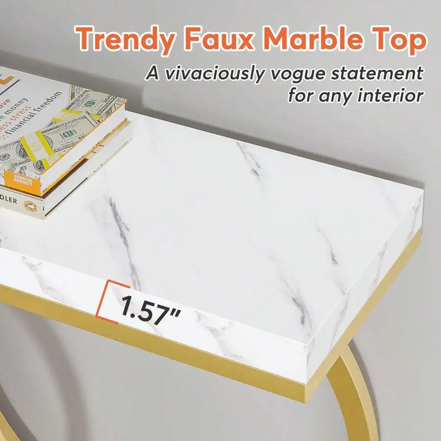 Inch Modern Gold Console Table For Entryway Table, Narrow Long Sofa Table Behind Couch Table Accent Table For Living Room view 4
