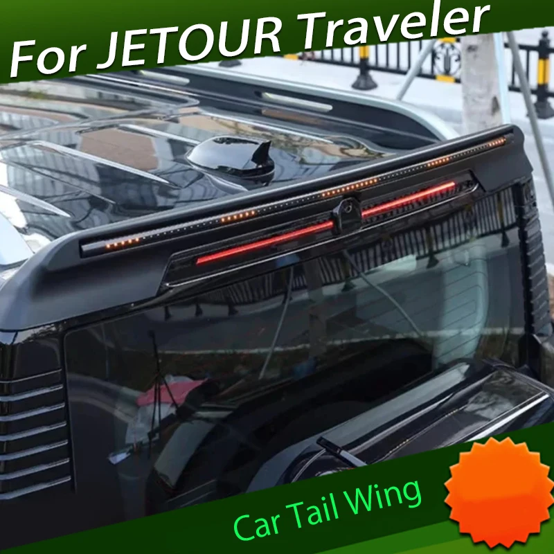 

Car Tail Wing Fit for CHERY JETOUR Traveler T2 Modified Rear Spoiler with Lights Black Warrior Kit Car Exterior Trim Parts