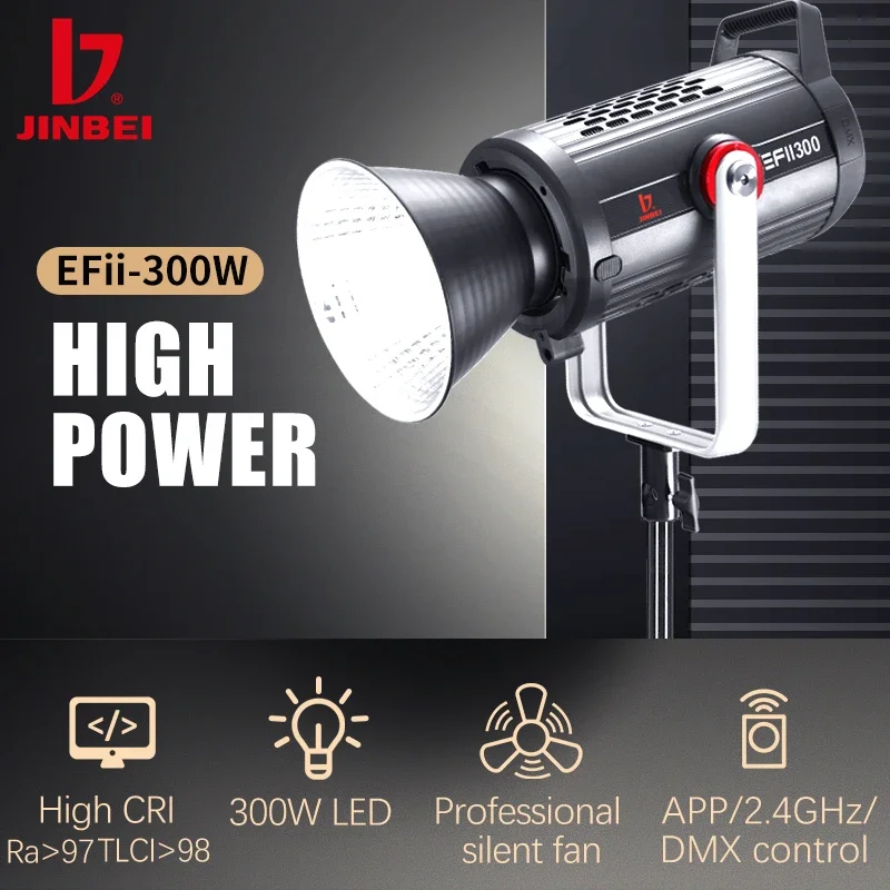 

JINBEI EFII-300 LED Video Light 300W 5500k Studio Photographic Lighting Lamp With Bowens Mount For Photography/Live/Film Record