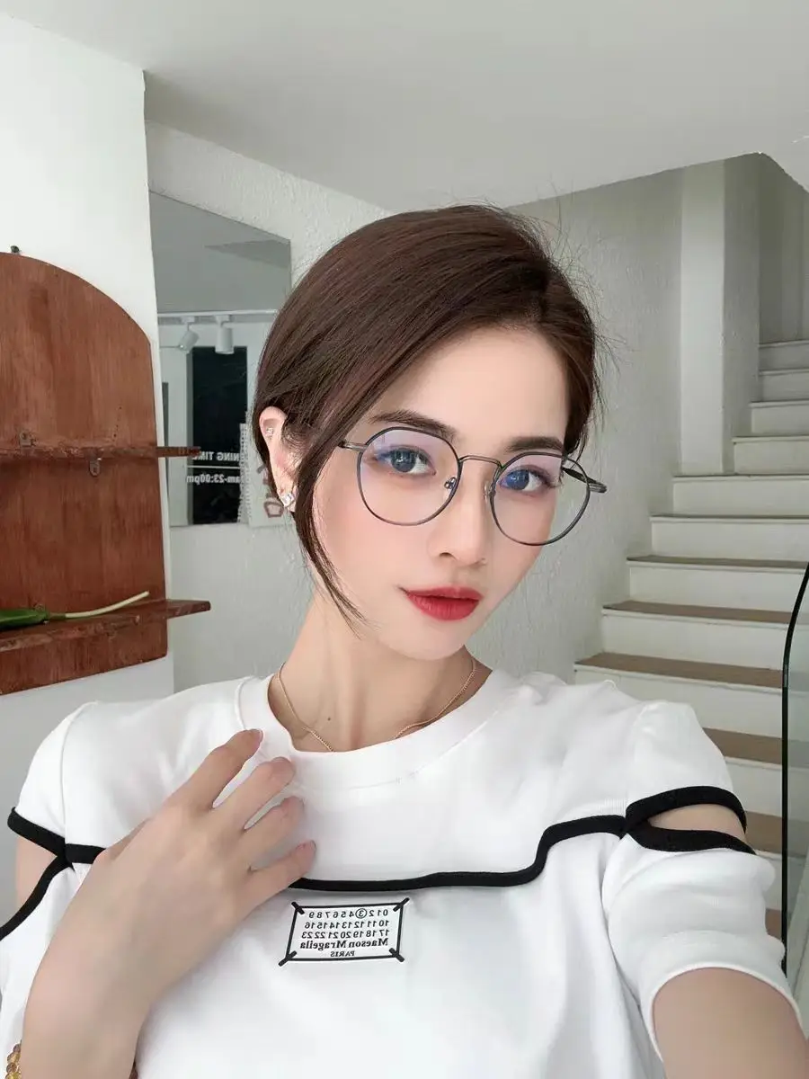 Irregular Retro Round Japanese Glasses Frame for Men Women Blue light Titanium Ultralight Frames Eyeglasses Designer Spectacles - Image 5