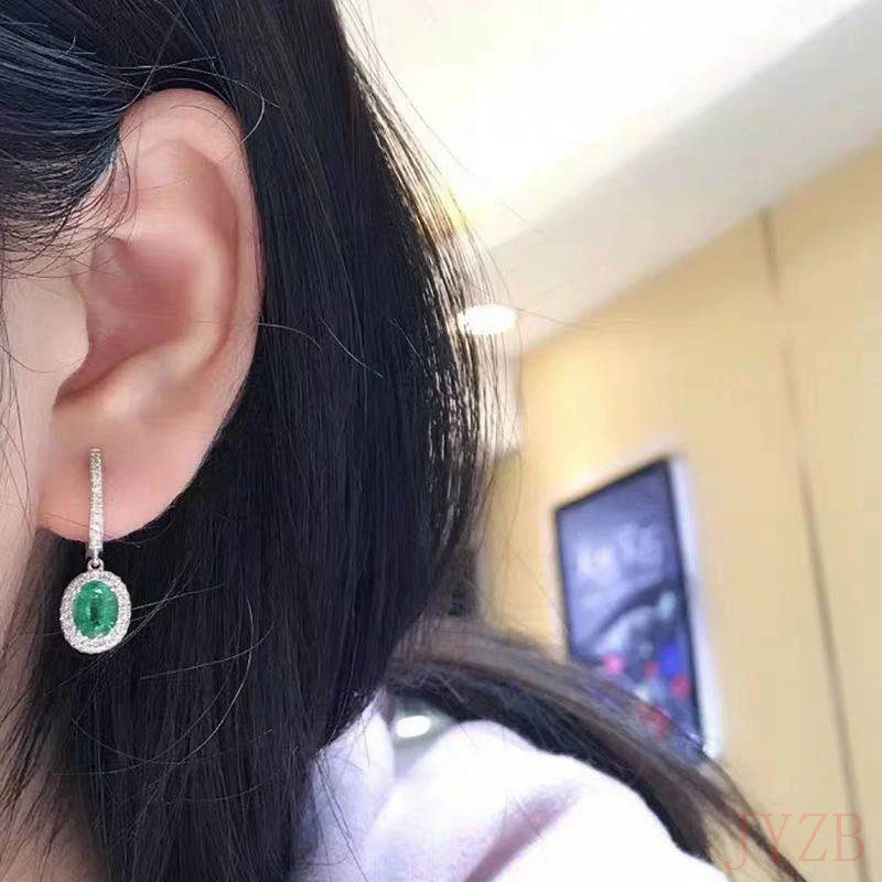 Women's Luxury Green Crystal stud earrings Classic green zircon sterling silver earrings vintage women's earrings party earrings