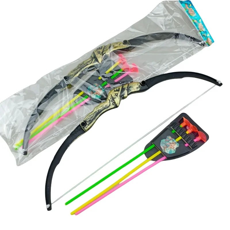 Fun 35cm Children's Outdoor Plastic Archery Children's Shooting Bow and Arrow Toy with Suction Cup Gift for Boys