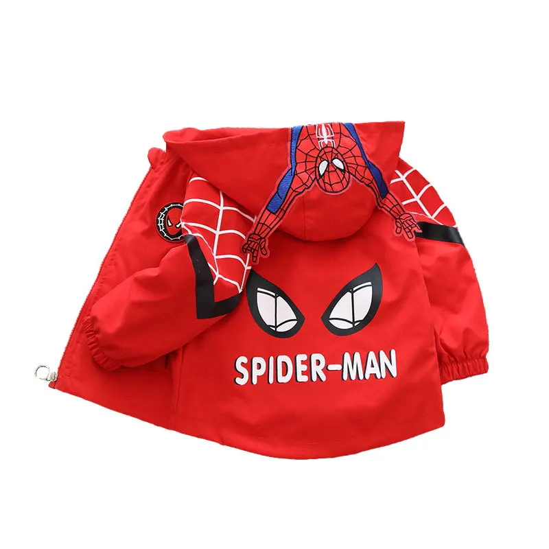 New Spring Autumn Red Blue SpiderMan Thin style Children costume boys Coats Jacket girls Hooded Coat Kids Outwear boy Clothing