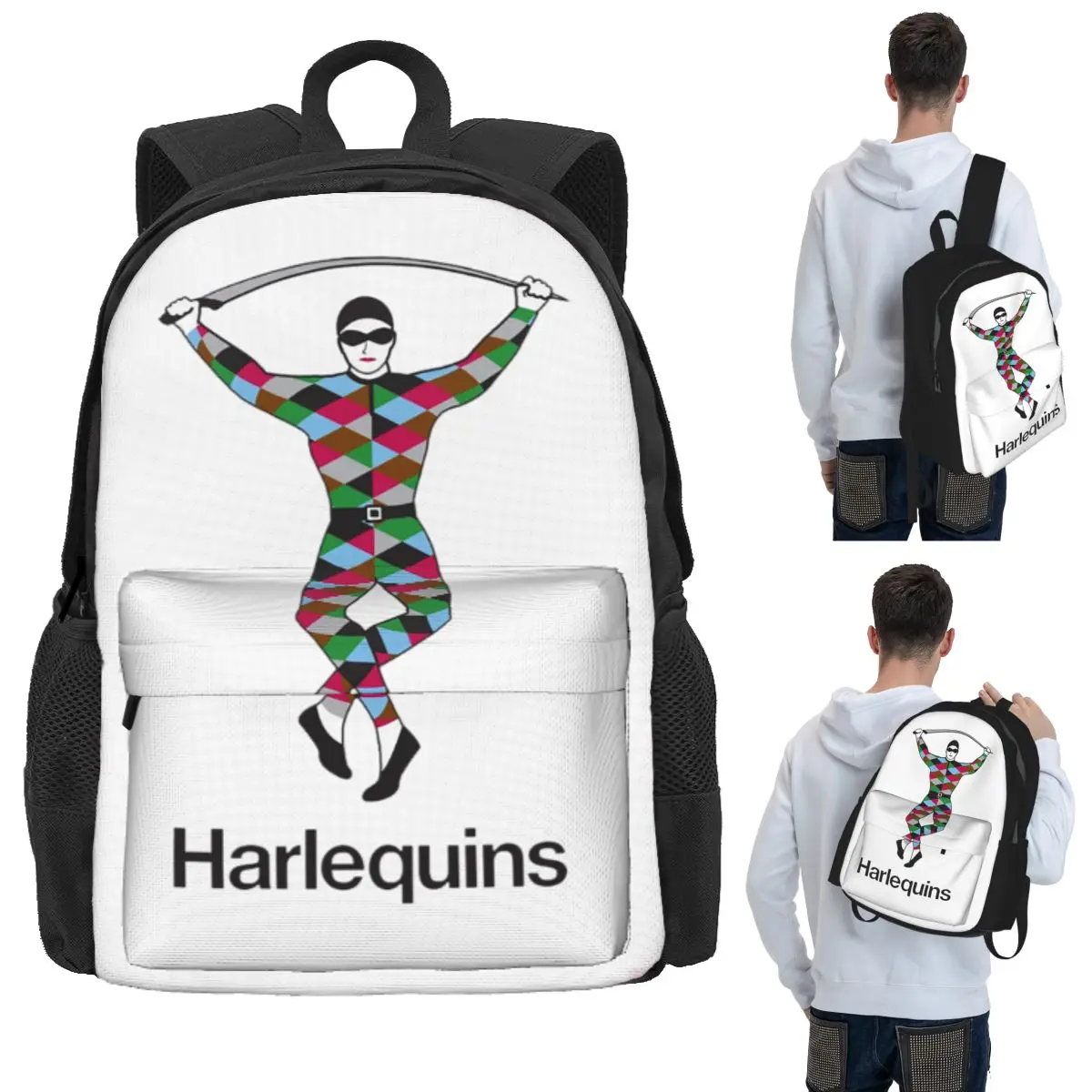 

Harlequins-Merch Student Backpack School Bag Hiking Travel Daypack for Men Women Bookbag Shoulder Bags