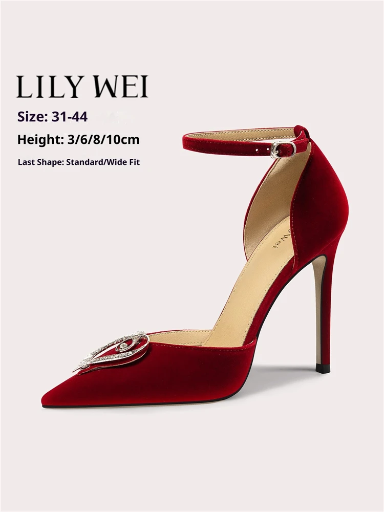

Тонкие босоножки на высоком каблуке, летние замшевые туфли с острым носком в форме сердца со стразами, банкетные расширенные женские туфли большого размера, маленького размера
