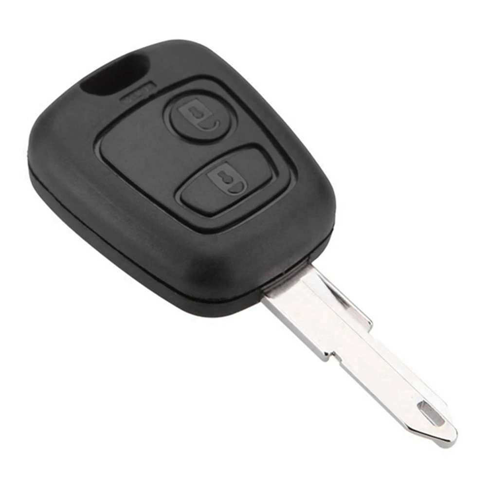 Car 2-Button Key Shell Remote Control Key Shell with Key Embryo for Peugeot 106 107 206 207 306 307 406 407