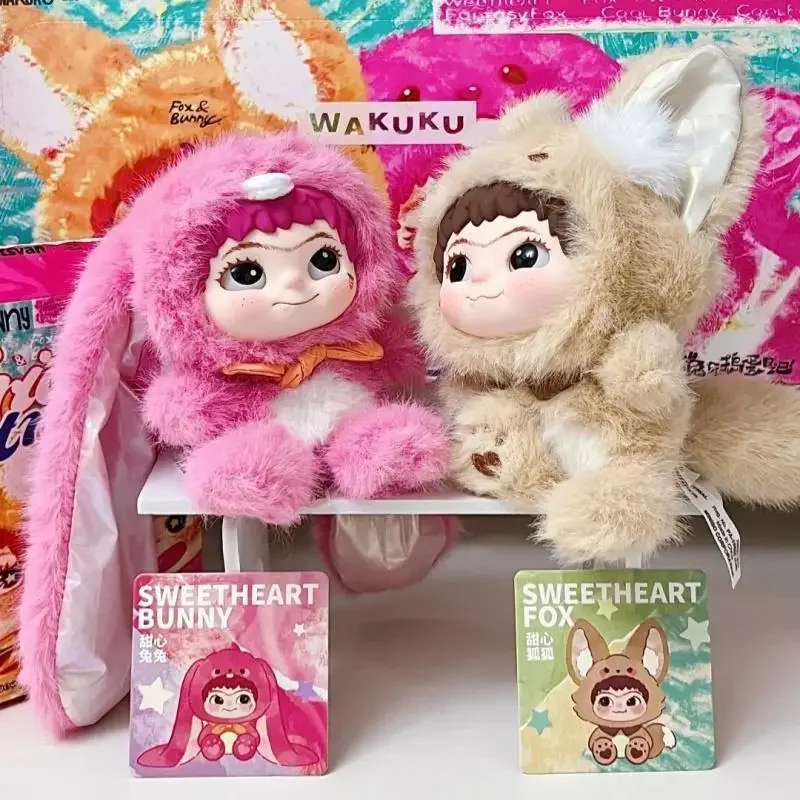 

WAKUKU Fuzzy Party Series, плюшевая слепая коробка, милая пушистая фигурка, кавайный декор для стола, подарок для девочек, коллекционеров, день рождения