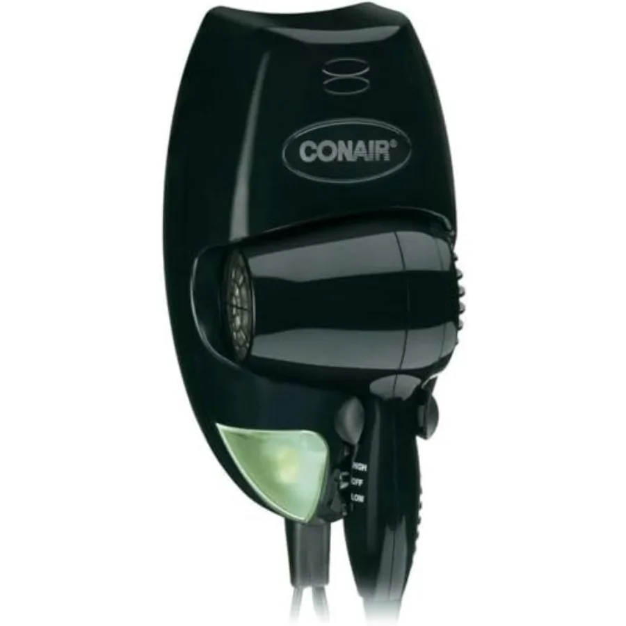 

Hairdryer for bathroom wallmount use, ABS plastic body, black color, 1600 watts high power with quick-dry function