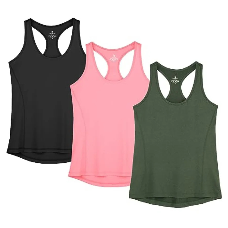 

icyzone Women's Racerback Workout Athletic Running Tank Tops Pack of 3