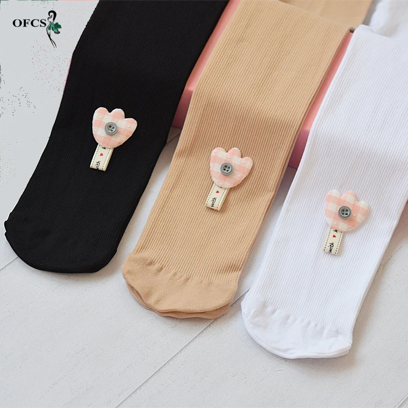 Package Sale Cotton Children's Leggings Four Seasons Girls Pantyhose Footed Pants Baby Tights Black\ White\Khaki 3Pcs/Lot 2-10 T