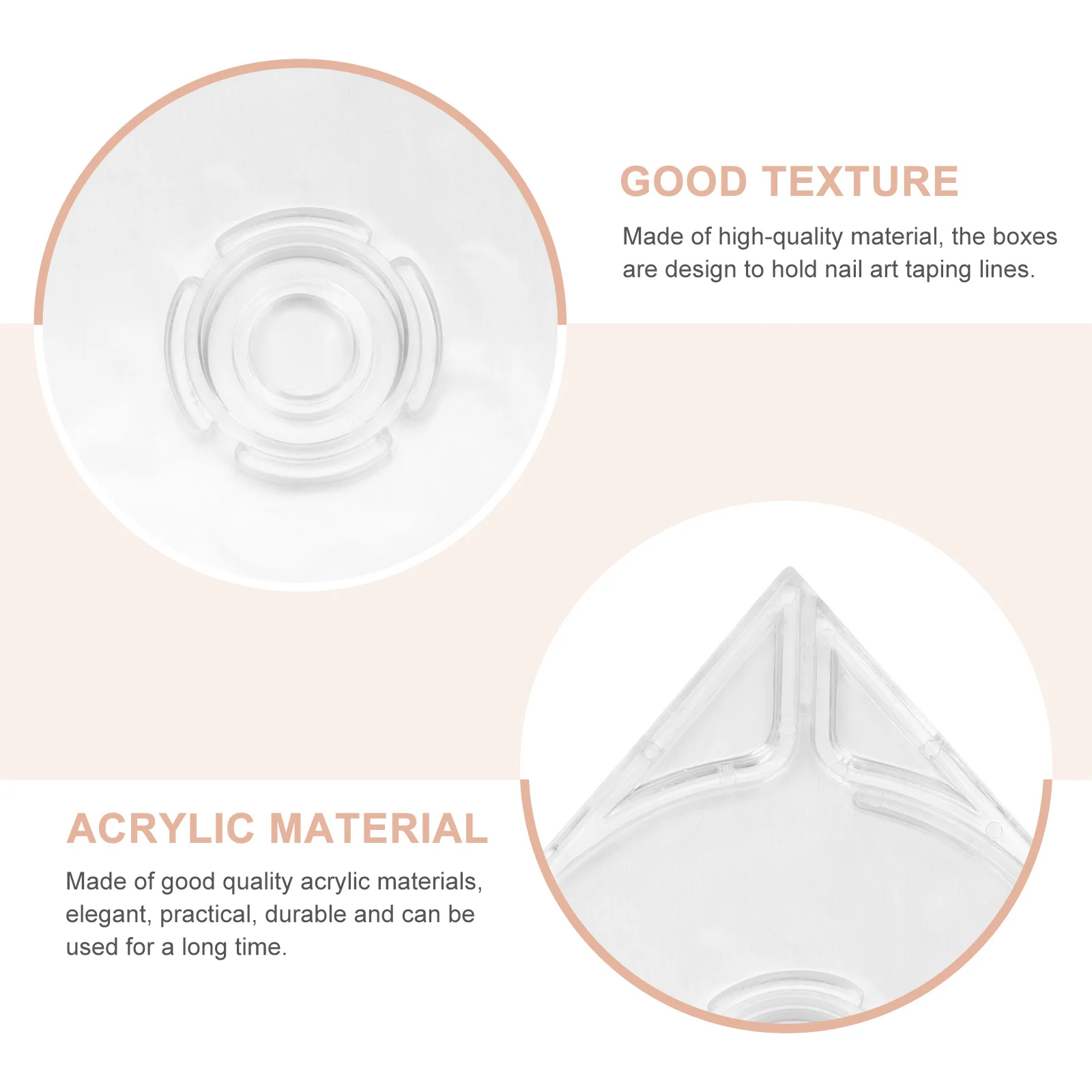 

10pcs Art Tools Transparent Manicure Striping Tape Box Acrylic Diy Nail Design Holder Organizer Dispenser Case For Nail Art