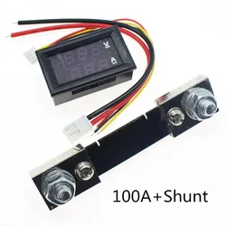Mini 0.28inch LED Digital Voltmeter Ammeter DC 100V 50A 100A Volt Ampere Meter Amperemeter Voltage Indicator Tester with shunt