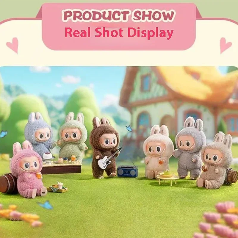 Popmart الساخن Labubu The Monsters Lisa Seme Heart Macarrr الفينيل قاعدة سلسلة العصرية لعبة زينة هدايا عيد الميلاد
