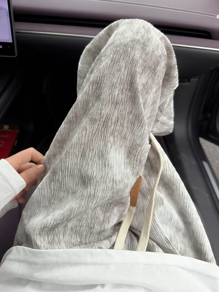 

Ice Silk Tie Dye Straight Leg Casual Pants Men's Summer Youth Cooling Sensation Air Conditioned Trousers Textured Folded Loos...